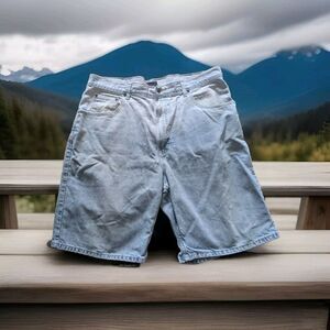 Vintage Y2K Tommy Hilfiger Baggy Denim Jeans Shorts‎ Size 38 Made Mexica Of USA
